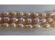 Parel oud roze ovaal  6- 8 mm