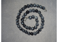 Sneeuwvlok Obsidiaan  10 - 12 mm