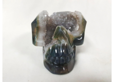 Avaloniet met Mosagaat en kristal Geode