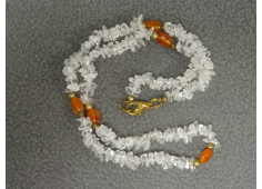 Bergkristal + Carneool ovaaltjes 45 cm