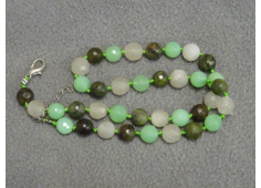 Jade/Rozekwarts/Nefriet gefacetteerd 10 mm