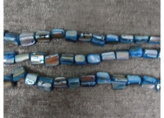 Parel geopaliseerd blauw blokjes 8 mm