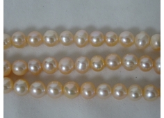 Parel zalm kleurig 7 mm bolletje