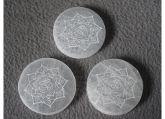 Seleniet schijf mandala OHM 7,5 cm