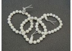 Witte jade met flosje 8 mm
