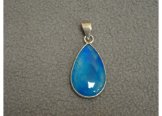 Blauwe Agaat met zilver druppel