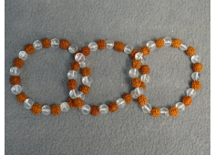 Bergkristal met Rudraksha kraal 8 mm