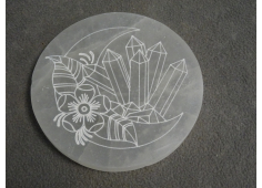 Seleniet plaat rond kristallen 14 cm