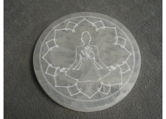 Seleniet plaat rond meditatie lotus 13,5 cm