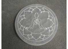 Seleniet plaat rond meditatie lotus 10 cm