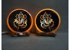 Zoutlamp met Ganesha plexiglas