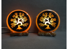 Zoutlamp met tree of life plexiglas