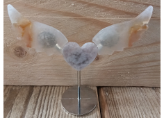 Engelen hart Roze Amethist met Golden Healer
