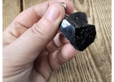 Zwarte Toermalijn kristal met zilver