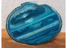 Agaatschijf dun teal