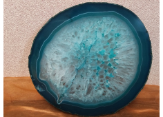 Agaatschijf dun teal