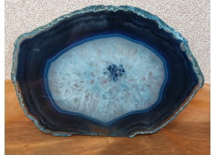 Agaatschijf dun blauw