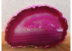 Agaatschijf dun roze